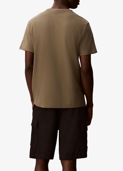 Calvin Klein T-shirt met logo - achterkant olijfgroen