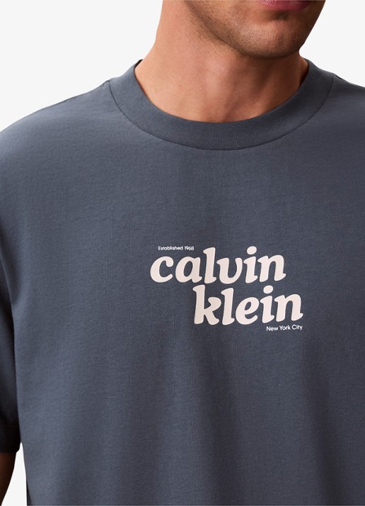 Calvin Klein T-shirt met logo - detail 2 donkergroen