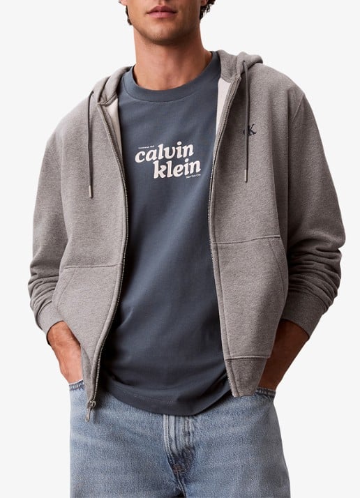 Calvin Klein T-shirt met logo - detail 4 donkergroen