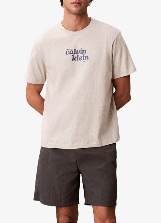 Calvin Klein T-shirt met logo - detail 3 creme