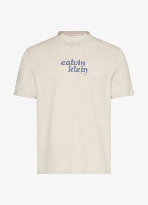 Calvin Klein T-shirt met logo - voorkant 2 creme