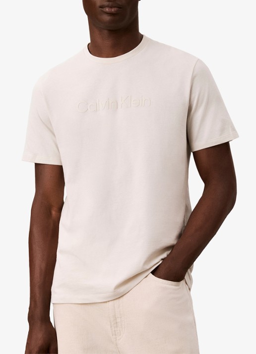 Calvin Klein T-shirt met logo - detail 3 creme