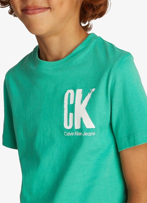 Calvin Klein T-shirt met logo - detail 2 groen