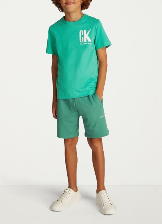 Calvin Klein T-shirt met logo - voorkant 4 groen