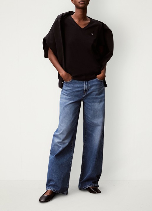 Calvin Klein T-shirt met logoborduring - detail 3 zwart