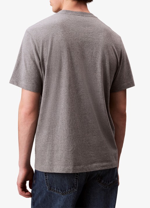 Calvin Klein T-shirt met logoborduring - achterkant 5 grijsmele
