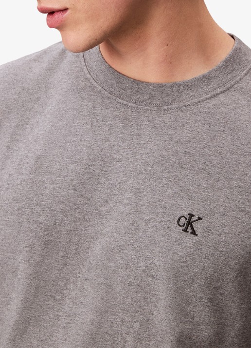 Calvin Klein T-shirt met logoborduring - detail 2 grijsmele