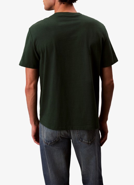 Calvin Klein T-shirt met logoborduring - achterkant 3 donkergrijs