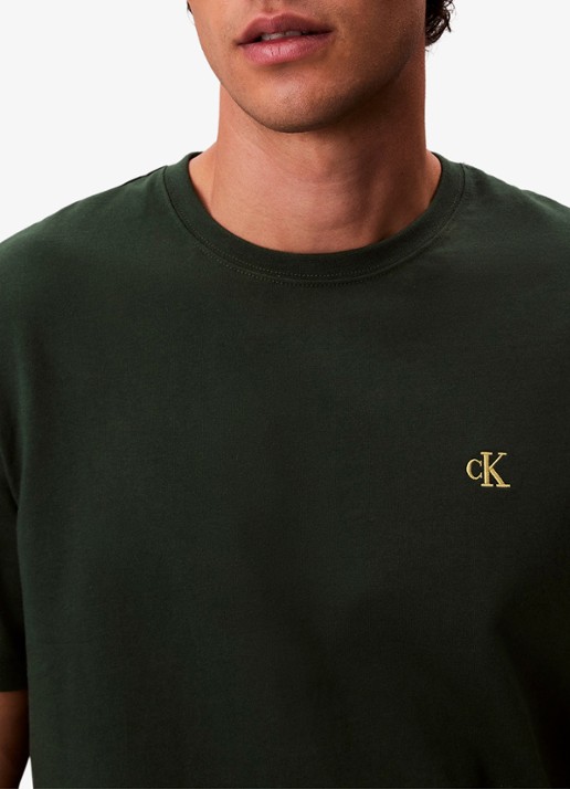 Calvin Klein T-shirt met logoborduring - detail 5 donkergrijs