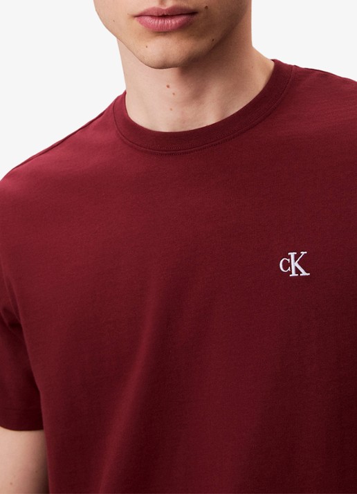 Calvin Klein T-shirt met logoborduring - detail 2 rood