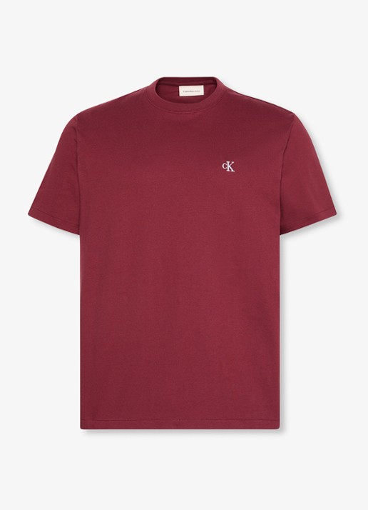 Calvin Klein T-shirt met logoborduring - voorkant 4 rood