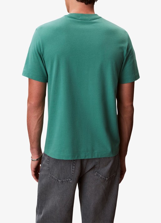 Calvin Klein T-shirt met logoborduring - achterkant wild green-vfl / groen