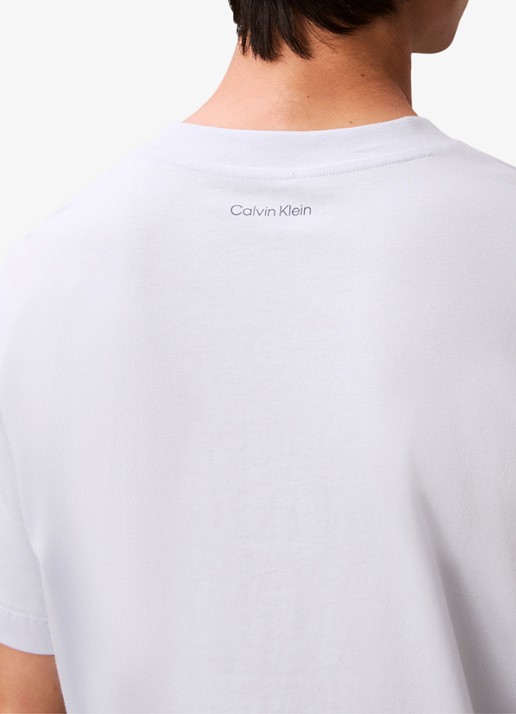 Calvin Klein T-shirt met logoborduring - detail 5 gebroken wit