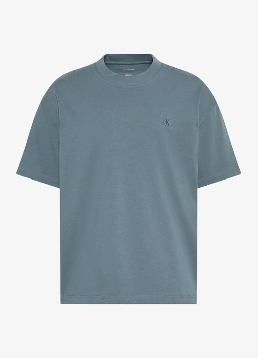 Calvin Klein T-shirt met logoborduring - voorkant 4 dark slate-ceg /  groen