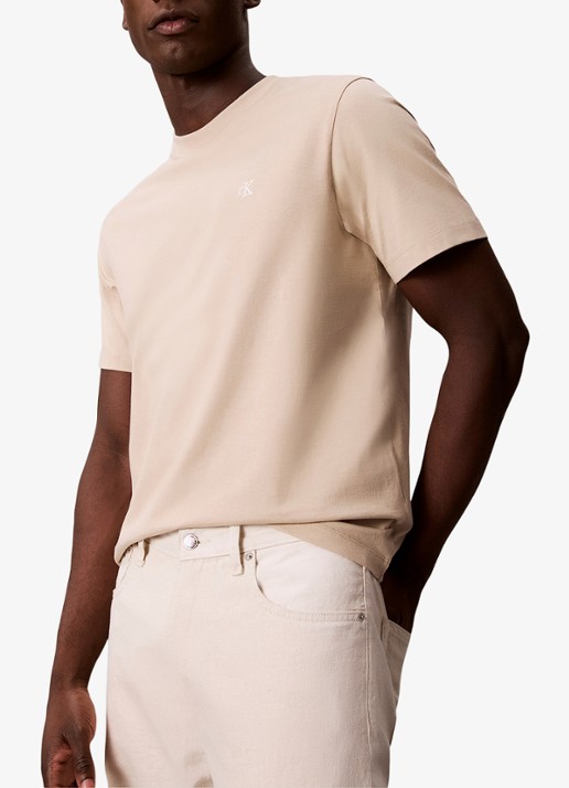 Calvin Klein T-shirt met logoborduring - detail 4 white pepper-pf0 /  wit