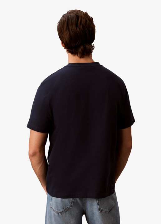 Calvin Klein T-shirt met logoborduring - achterkant 4 donkerblauw