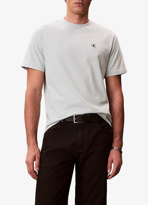 Calvin Klein T-shirt met logoborduring - detail pale meadow-3q0 /  grijs