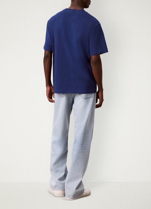 Calvin Klein T-shirt met logoborduring - achterkant estate blue-5ma / blauw