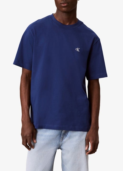 Calvin Klein T-shirt met logoborduring - detail 2 estate blue-5ma / blauw