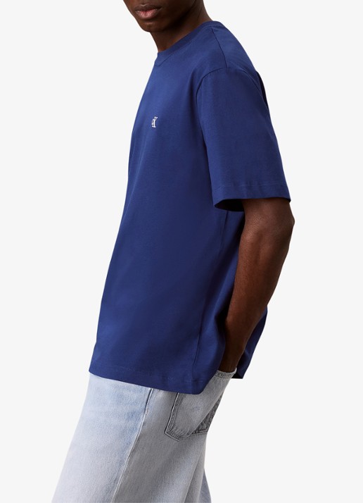 Calvin Klein T-shirt met logoborduring - detail 4 estate blue-5ma / blauw