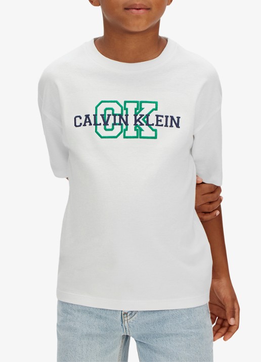 Calvin Klein T-shirt met logoborduring - detail 4 wit