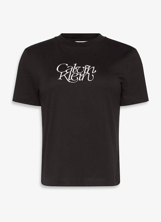Calvin Klein T-shirt met logoprint - voorkant 5 zwart