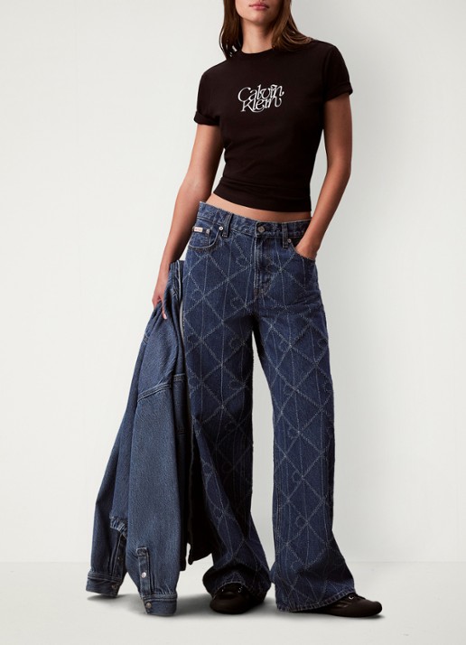 Calvin Klein T-shirt met logoprint - voorkant 6 zwart