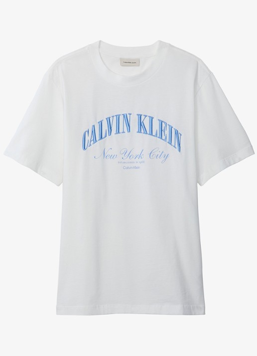 Calvin Klein T-shirt met logoprint - voorkant 4 bright white-yaf