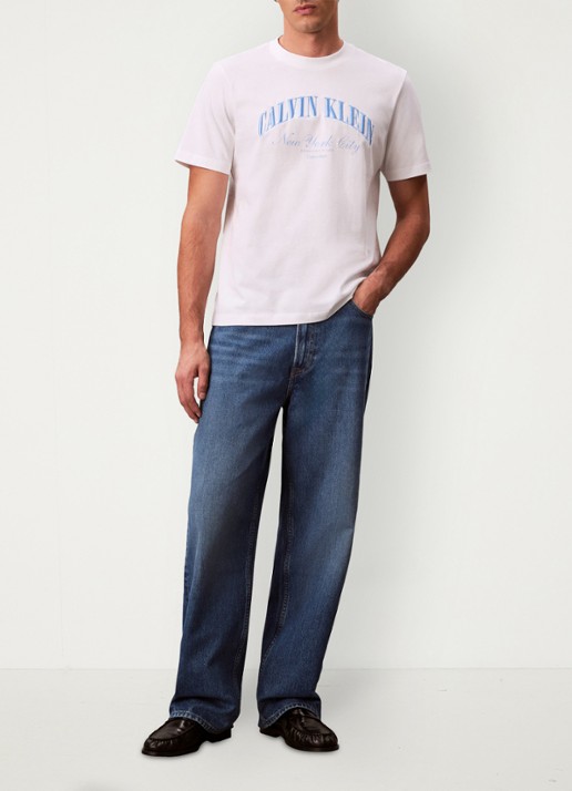 Calvin Klein T-shirt met logoprint - voorkant 5 bright white-yaf