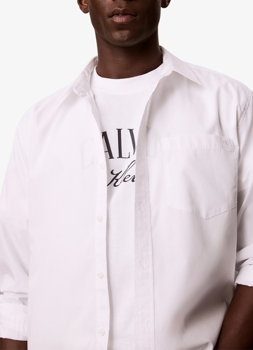Calvin Klein T-shirt met logoprint - detail 4 wit