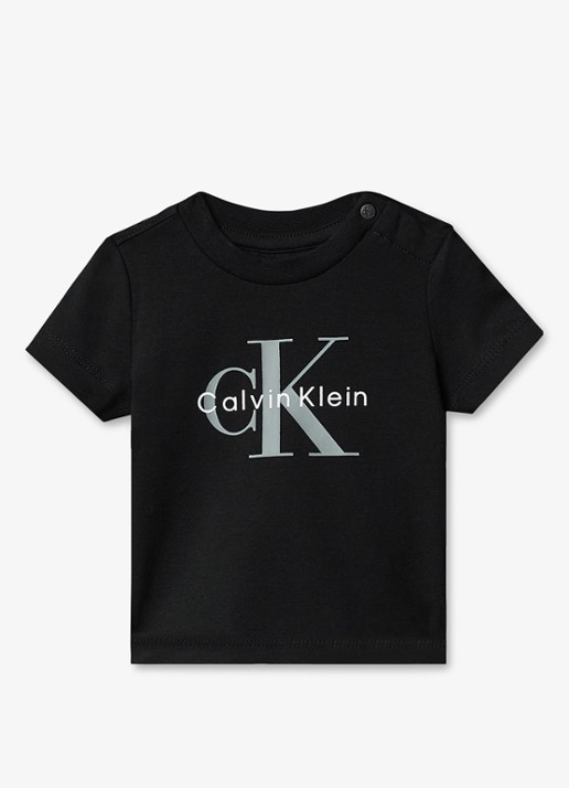 Calvin Klein T-shirt met logoprint - voorkant 2 pvh black-beh /  zwart