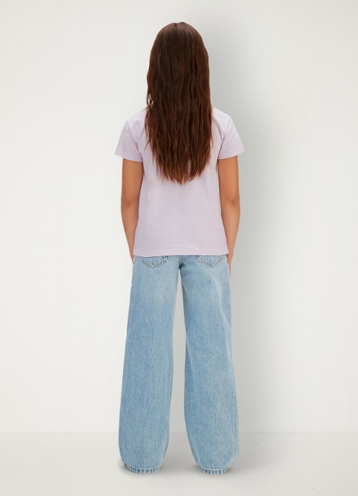 Calvin Klein T-shirt met logoprint - achterkant lichtroze