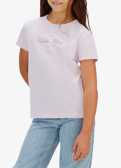 Calvin Klein T-shirt met logoprint - detail 4 lichtroze