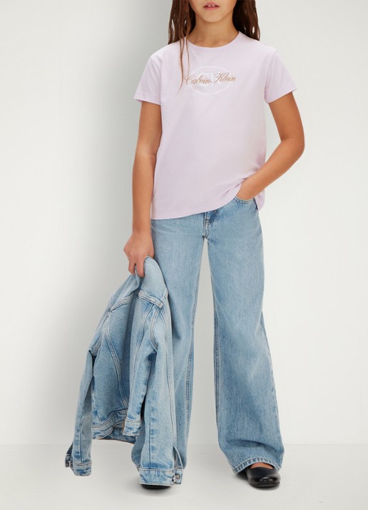 Calvin Klein T-shirt met logoprint - detail 5 lichtroze