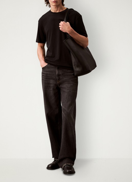Calvin Klein T-shirt met ronde hals  - voorkant 3 zwart