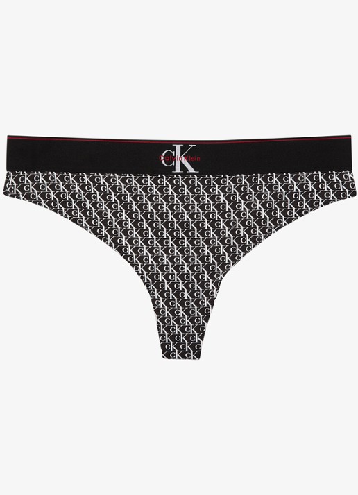 Calvin Klein Tanga met logoband - voorkant wit
