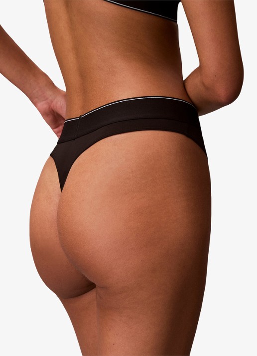 Calvin Klein Tanga met logoband - detail 2 zwart