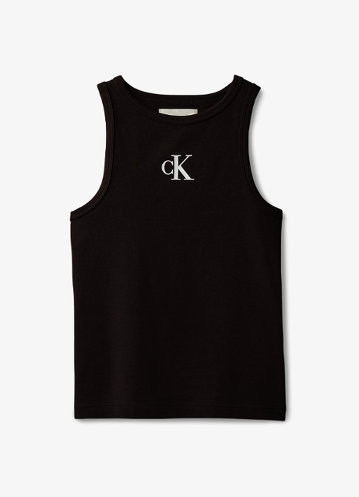 Calvin Klein Tanktop met logo - voorkant 4 zwart