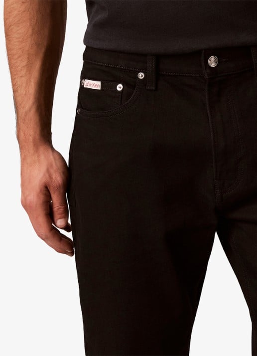 Calvin Klein Tapered fit jeans met steekzakken - detail 3 zwart
