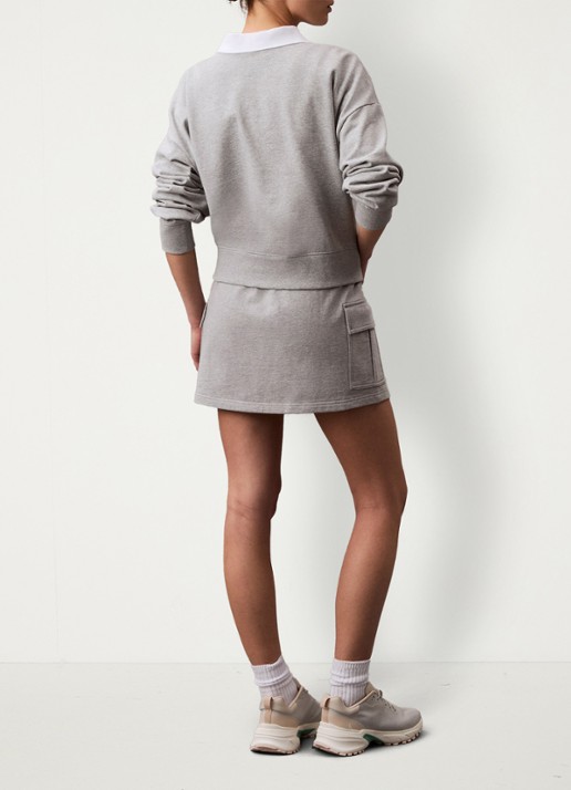 Calvin Klein Terry Cargo minirok met klepzakken - achterkant 3 grijsmele