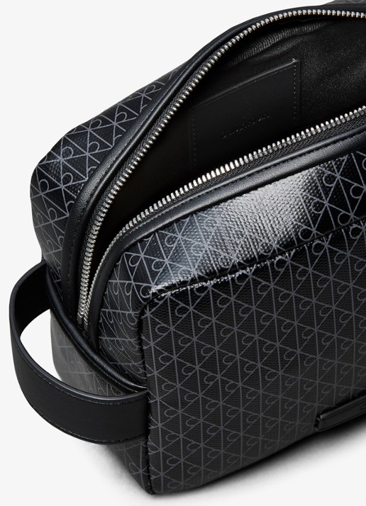 Calvin Klein Toilettas met logoprint  - detail 2 zwart