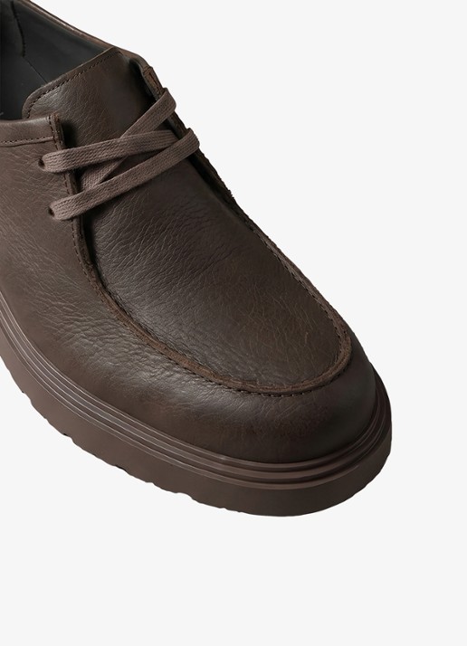 Calvin Klein Veterschoen met logo - detail 2 donkerbruin