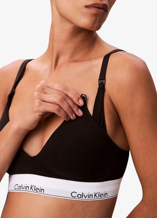 Calvin Klein Voedings bralette met logoband - detail 5 zwart