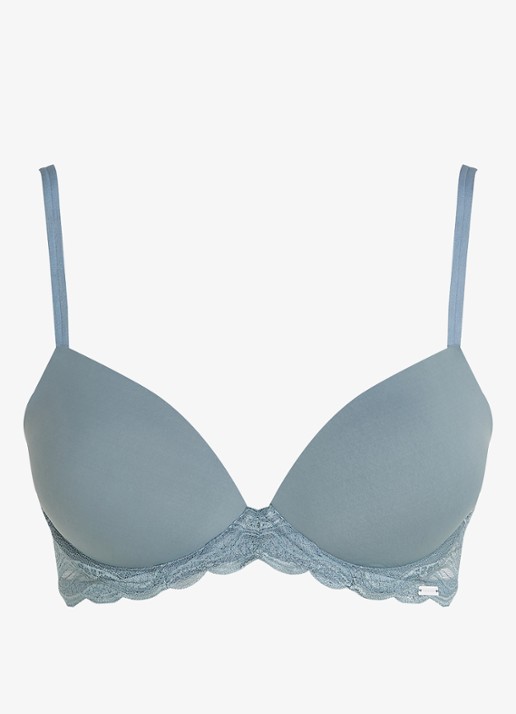 Calvin Klein Voorgevormde bh met kant - voorkant 3 blauw