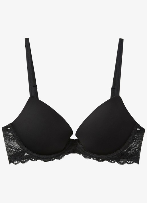 Calvin Klein Voorgevormde bh met kant - voorkant 3 zwart