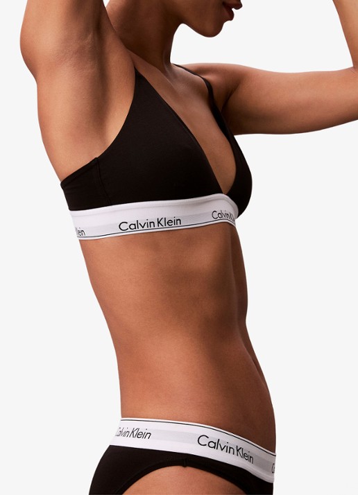 Calvin Klein Voorgevormde bralette met logoband - detail 5 zwart