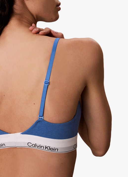 Calvin Klein Voorgevormde bralette met logoband - detail 5 poseidon blue-c2l