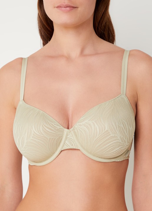 Calvin Klein Voorgevormde demi bh met overlay van mesh - detail 3 eucalyptus  / groen