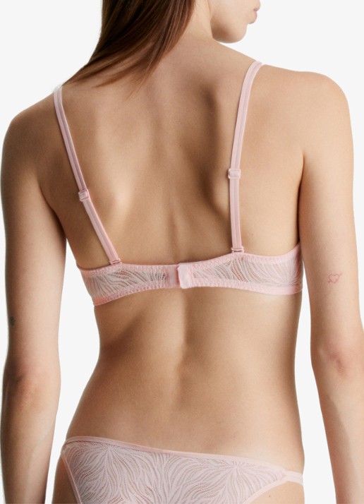 Calvin Klein Voorgevormde demi bh met overlay van mesh - achterkant nymph's thigh / roze