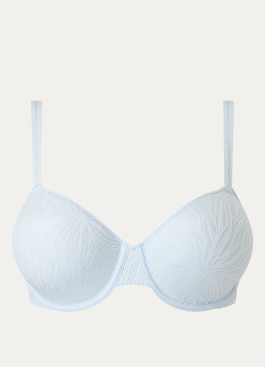 Calvin Klein Voorgevormde demi bh met overlay van mesh - voorkant plein air / blauw